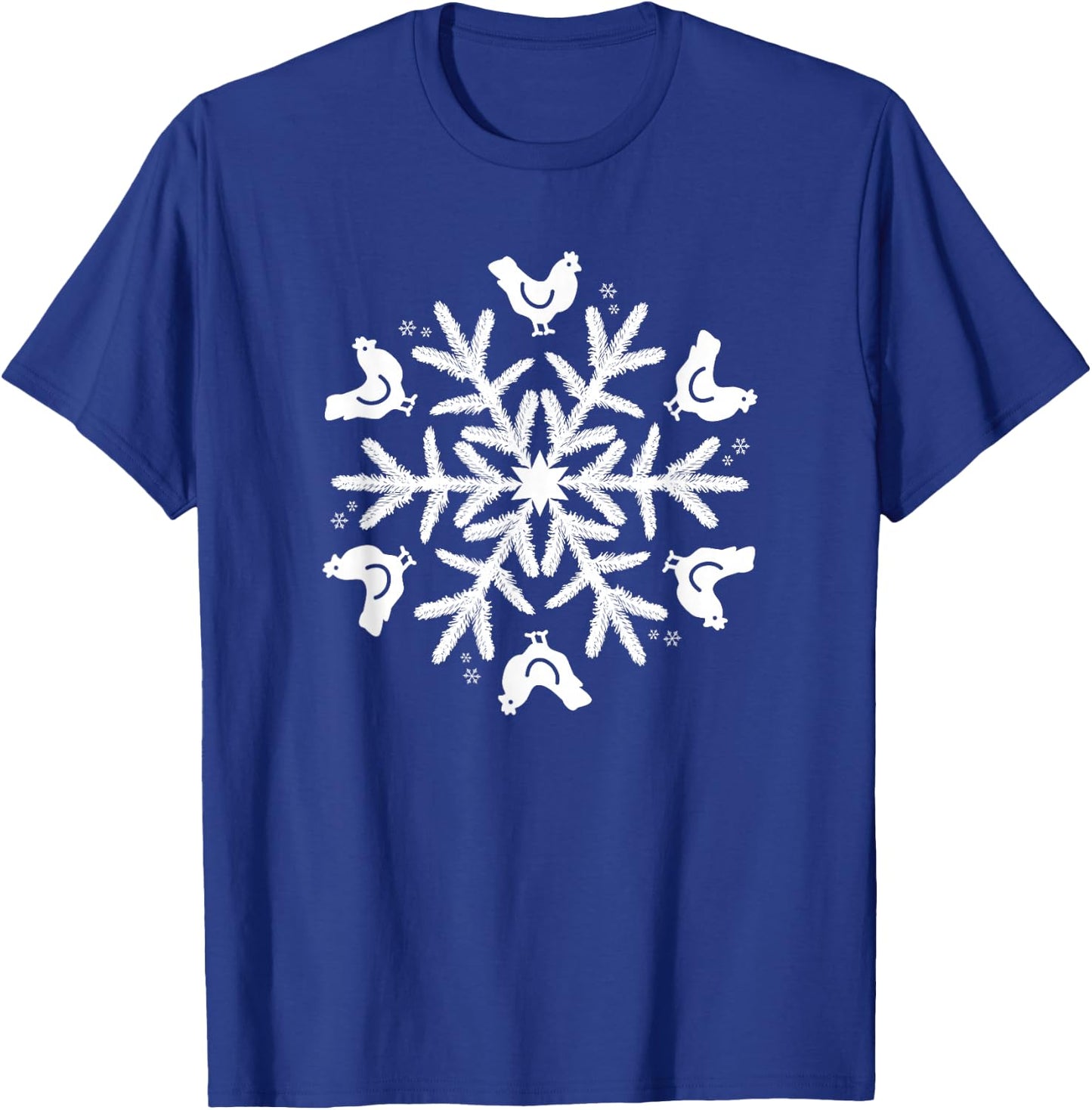 Snowflake Christmas Chicken T-Shirt - T-Shirt | Royal