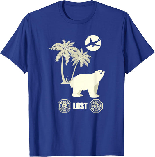 Lost Polar Bear, Island, and Plane T-Shirt - T-Shirt | Royal