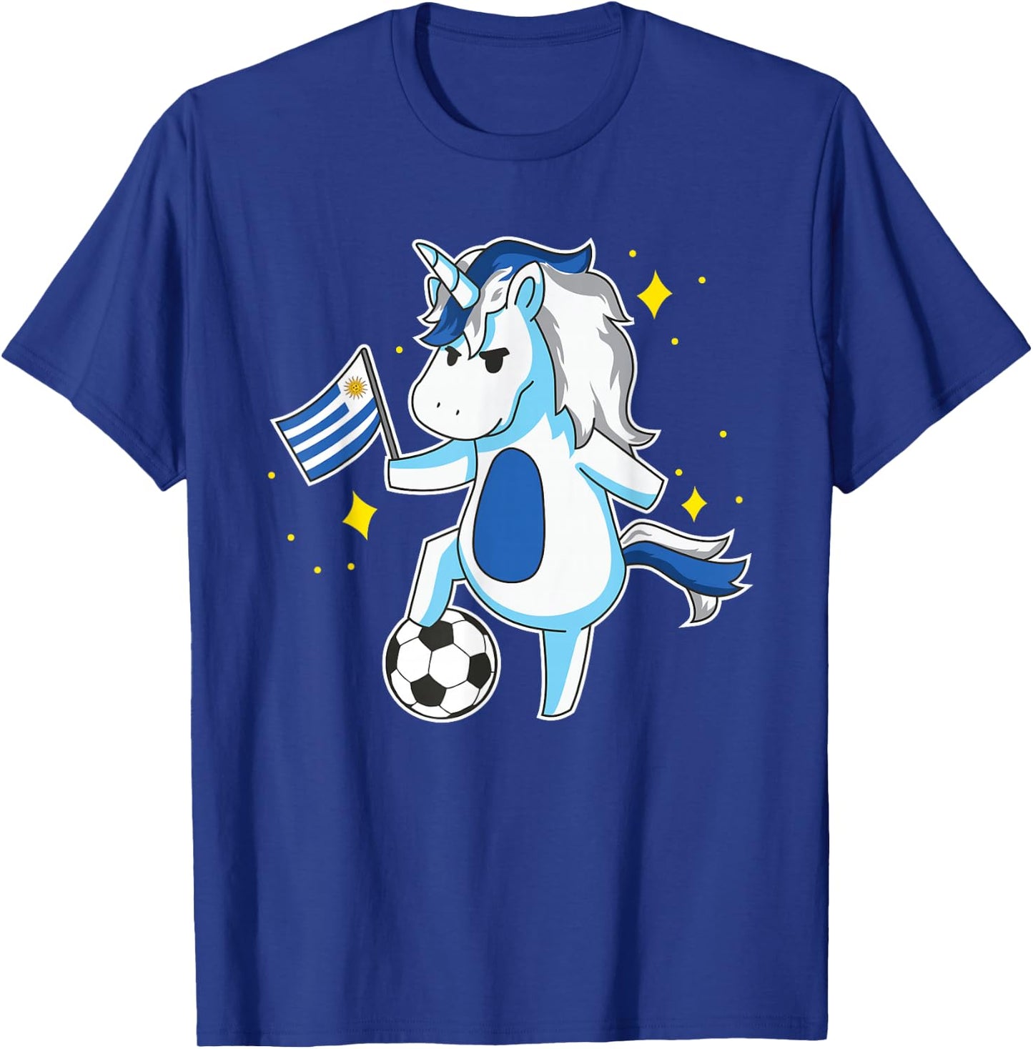 Soccer Unicorn Uruguay Jersey Design Uruguayan Football Gift T-Shirt - T-Shirt | Royal