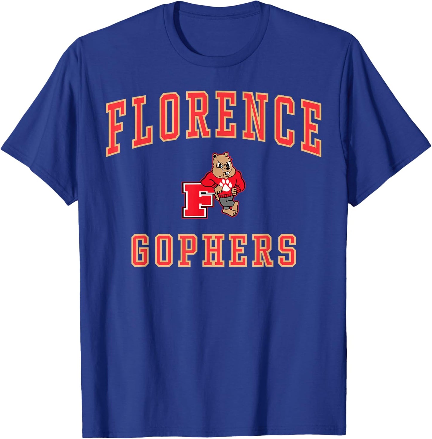 Florence High School Gophers C1 T-Shirt - T-Shirt | Royal