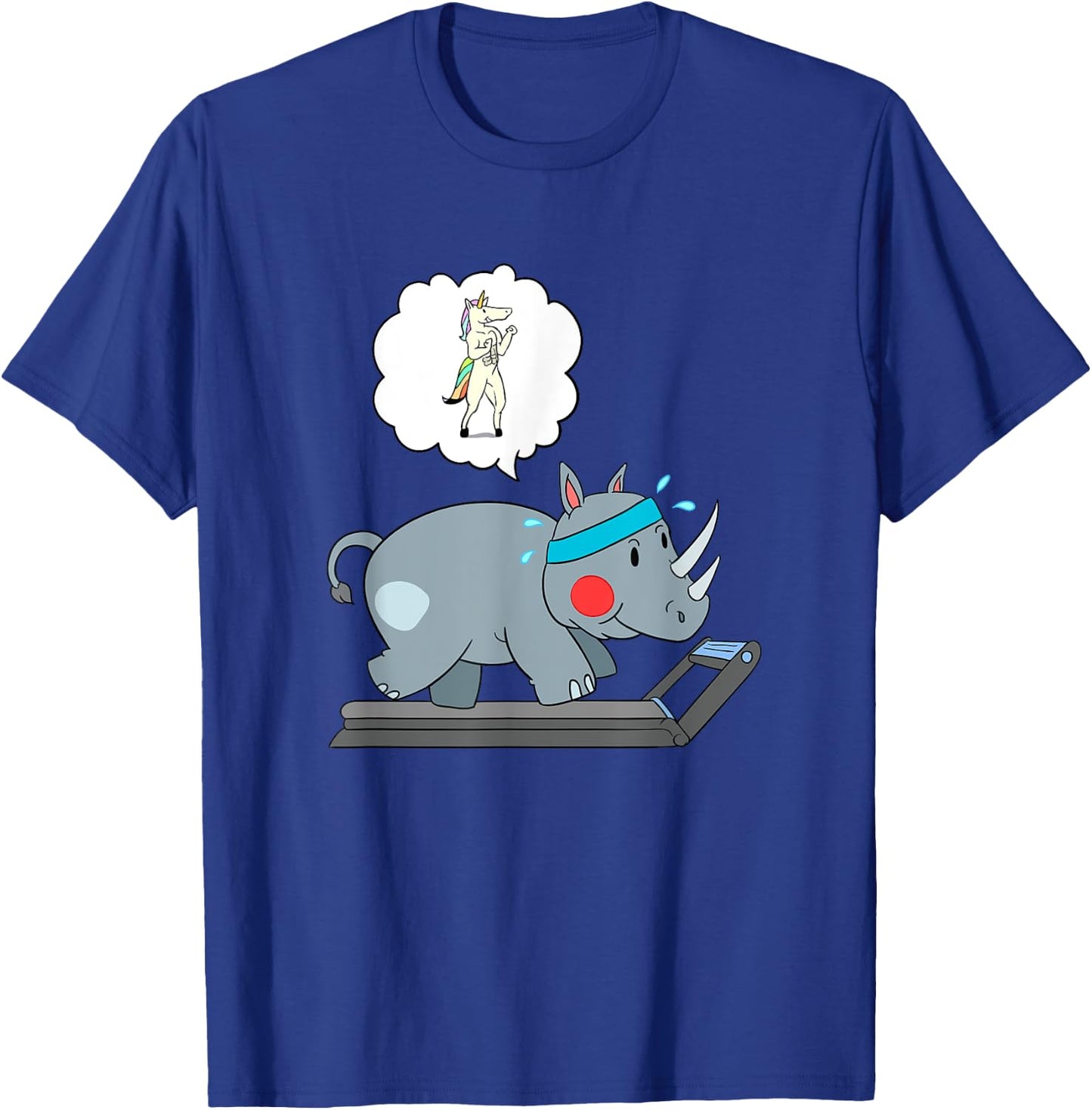 Rhino and Unicorn Cardio - Funny Running T-Shirt - T-Shirt | Royal