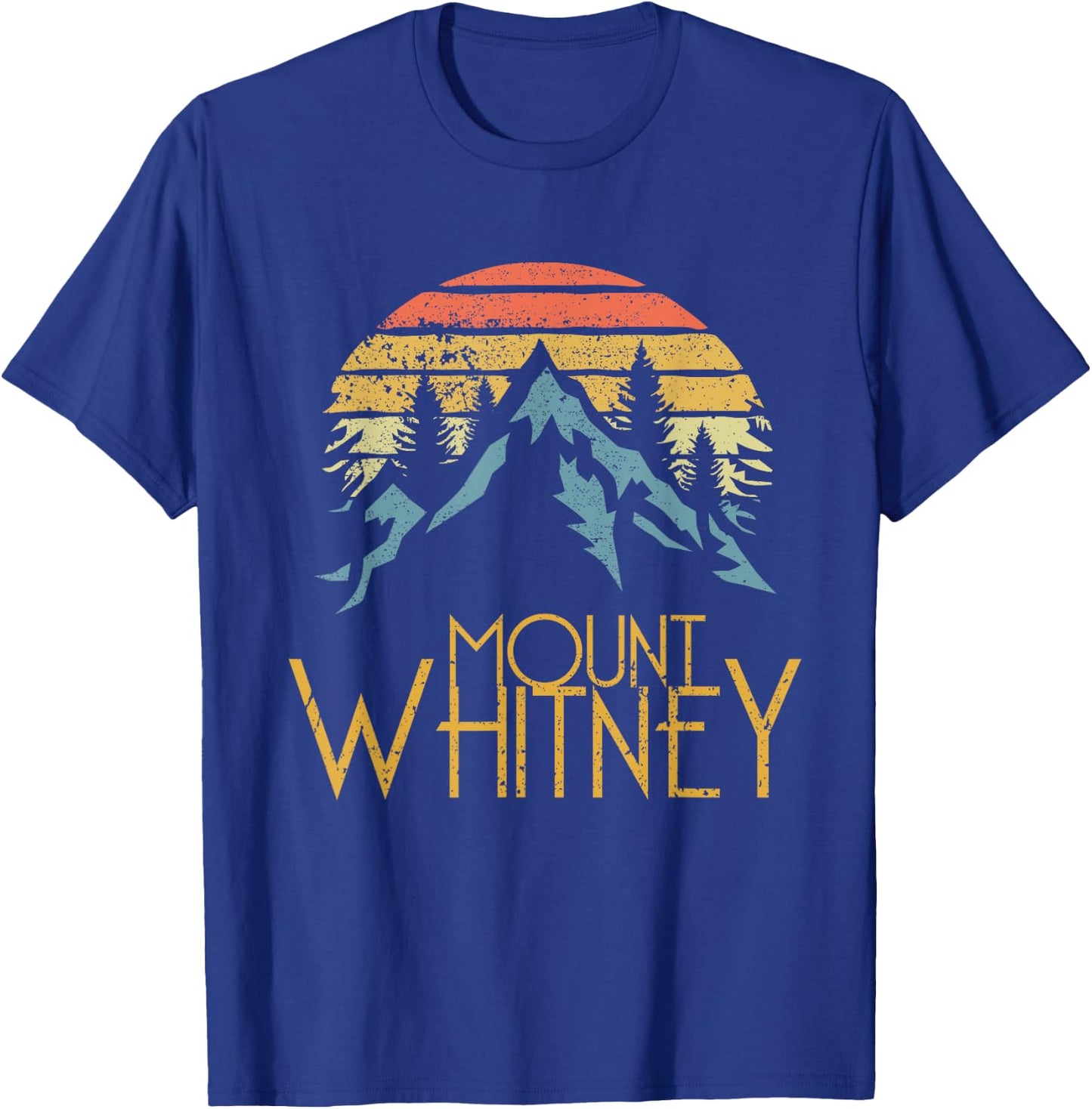 Vintage Retro Mount Whitney CA Camping Mountain T-Shirt - T-Shirt | Royal