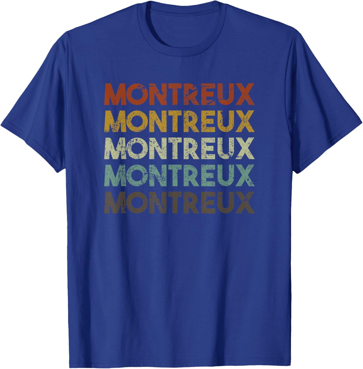 Montreux Switzerland Retro 80s Vintage T-Shirt - T-Shirt | Royal
