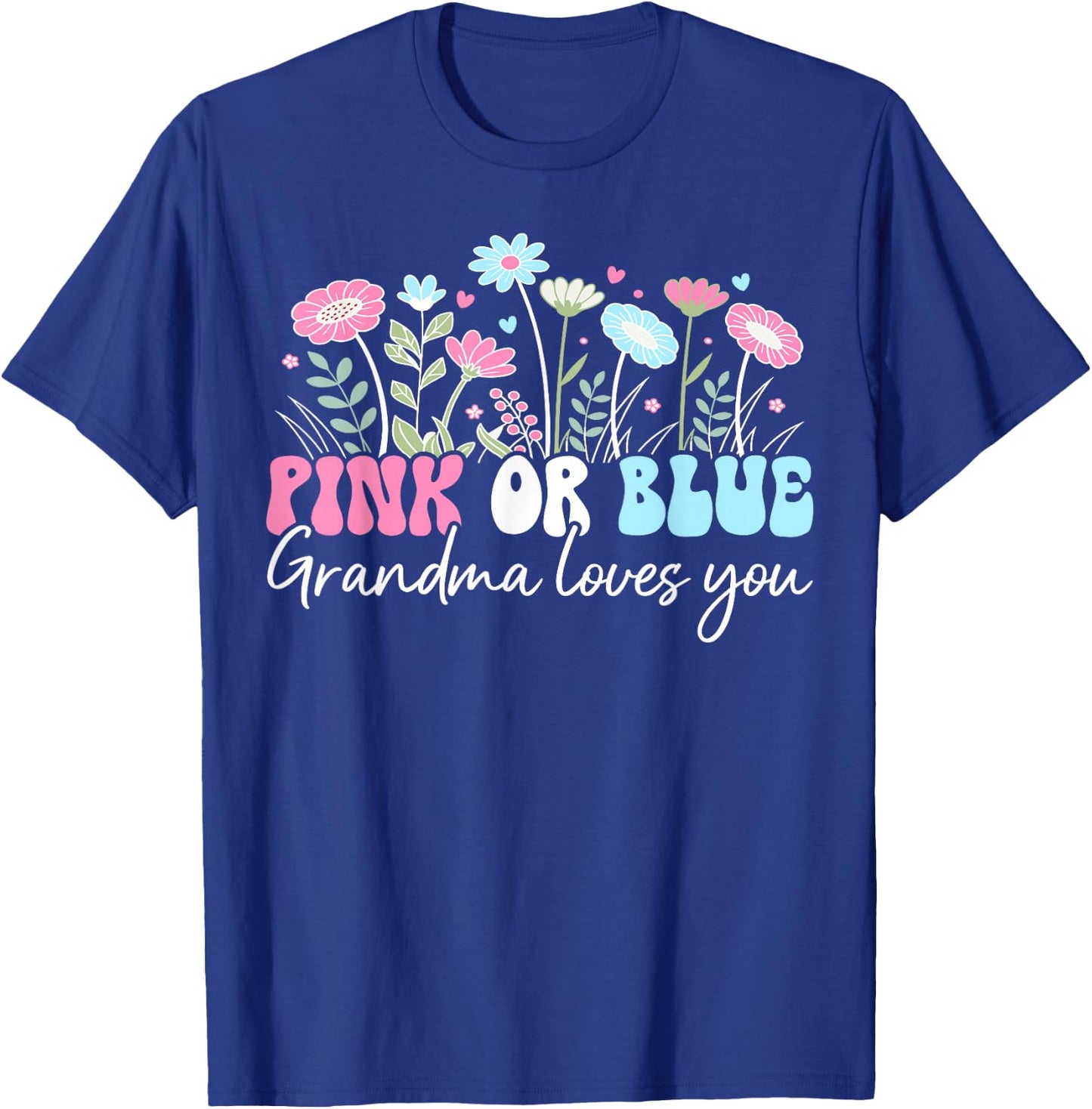 Groovy Grandma Gender Reveal Grandmother T-Shirt - T-Shirt | Royal