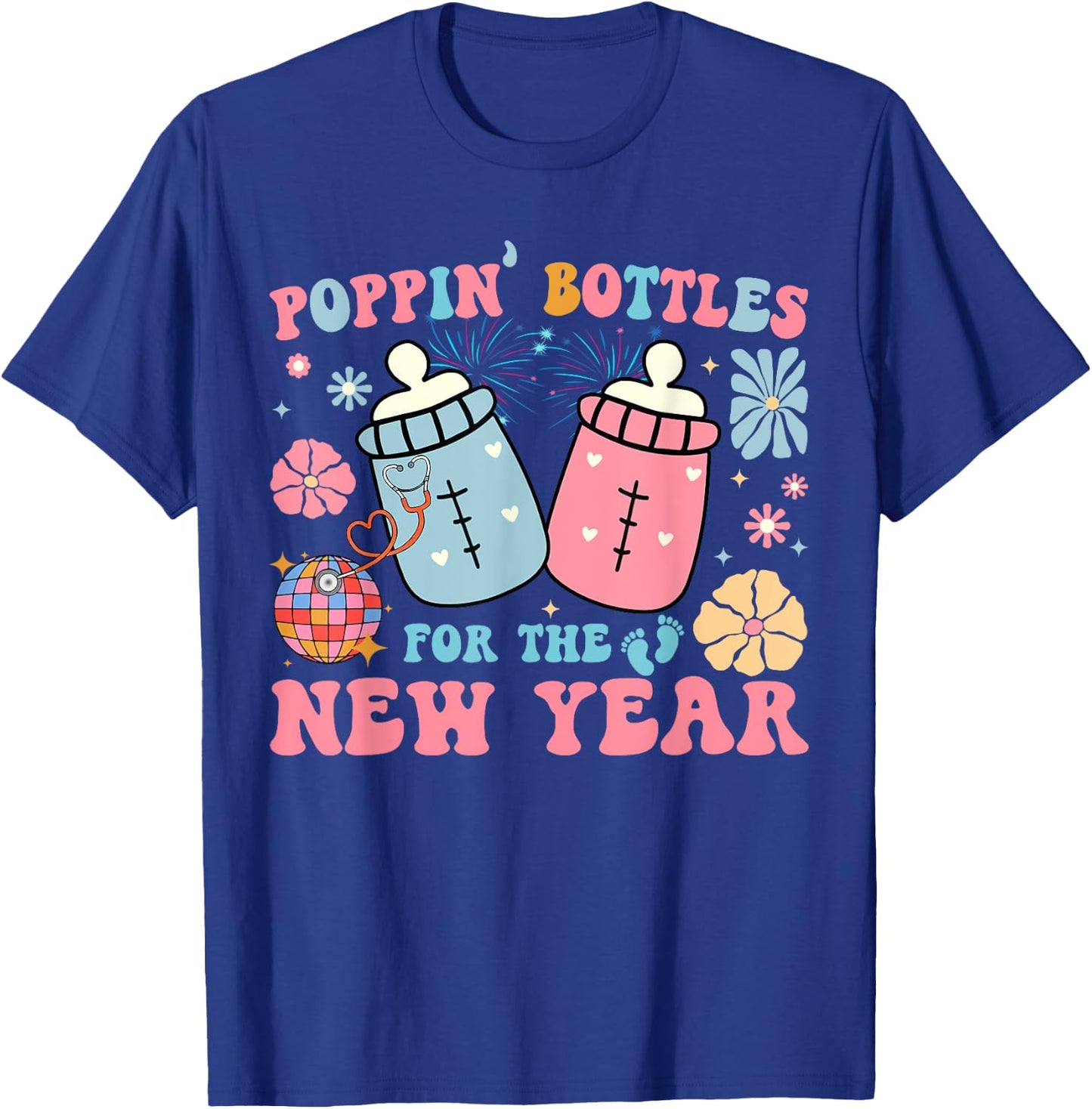 Poppin' Bottles For The New Year T-Shirt - T-Shirt | Royal