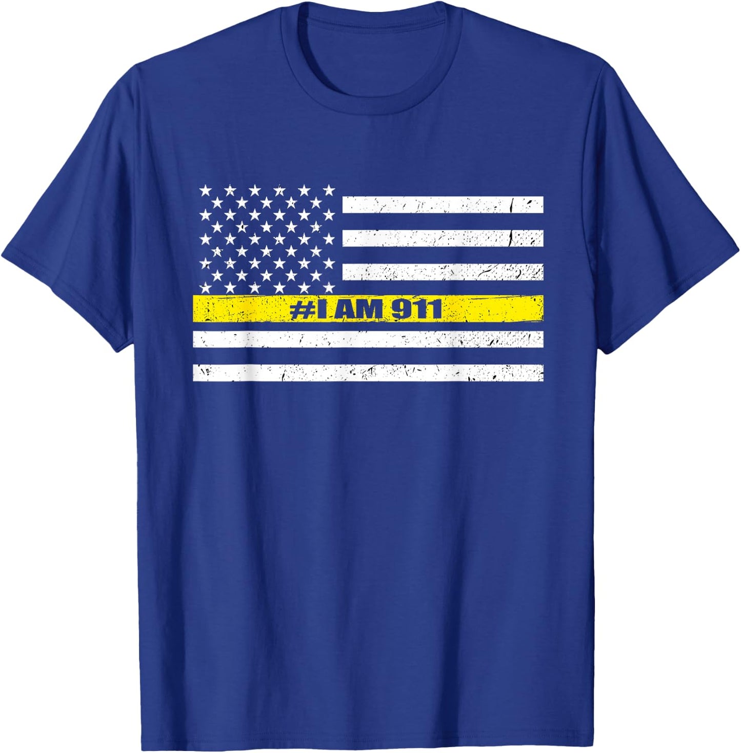 Thin Gold Line Flag 911 Dispatcher I Am 911 T-Shirt - T-Shirt | Royal