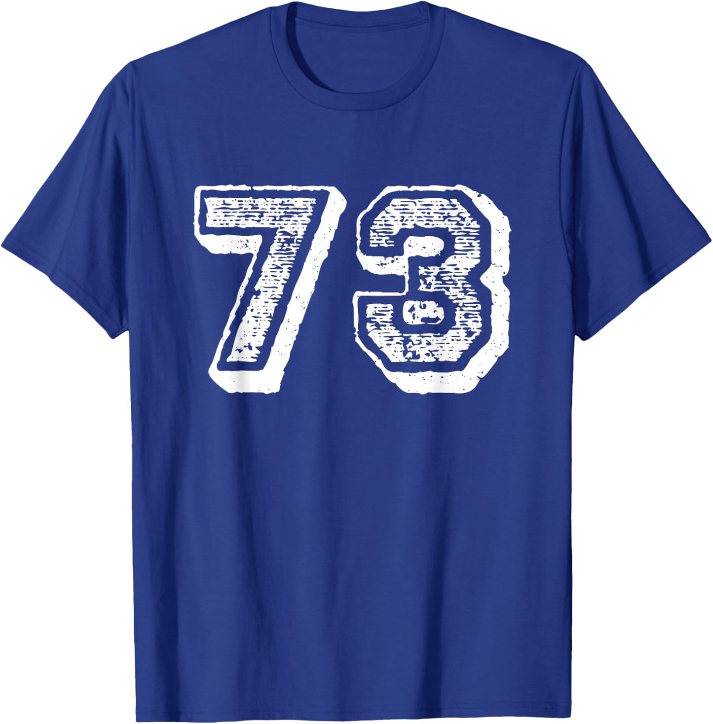 Number 73 Sports Jersey Player #73 Fan FRONT Print Vintage T-Shirt - T-Shirt | Royal