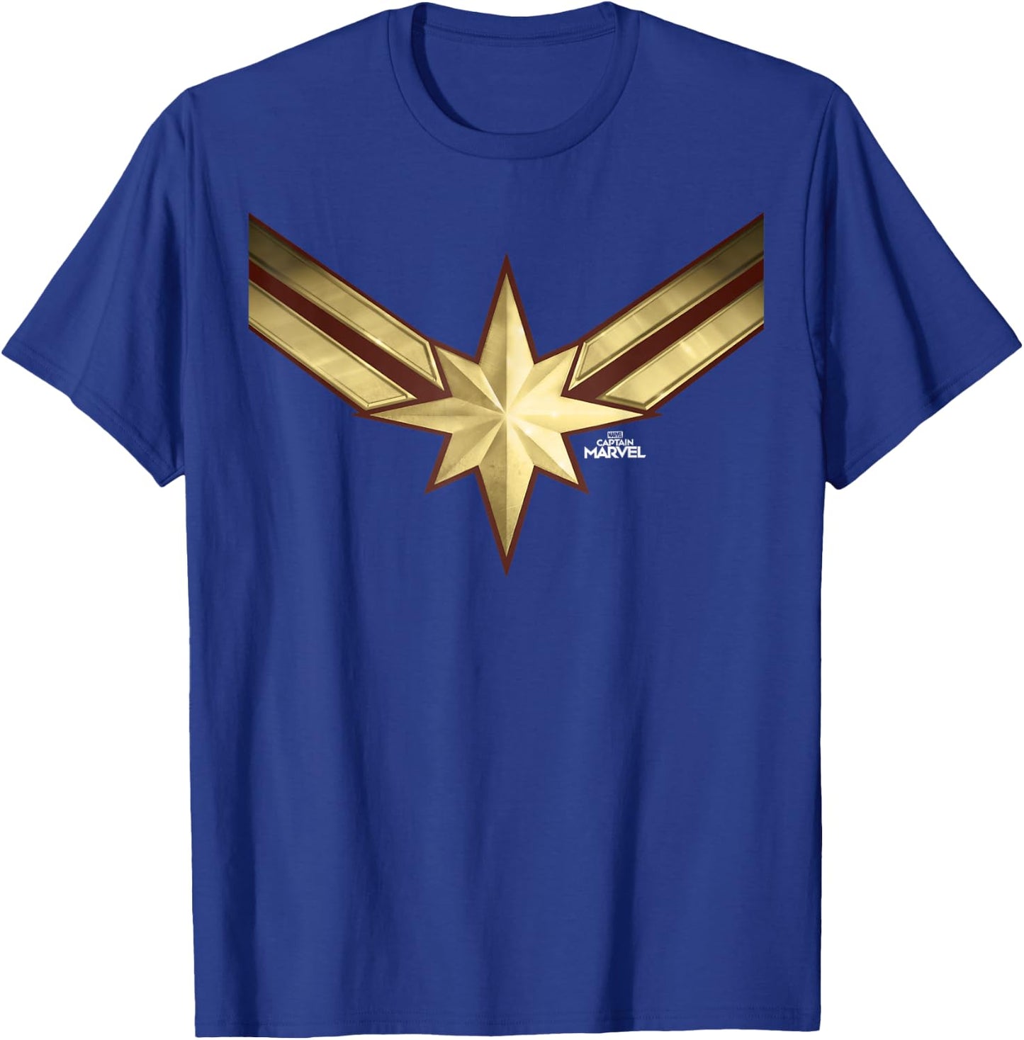 Captain Marvel Gleaming Chest Logo Graphic T-Shirt - T-Shirt | Royal