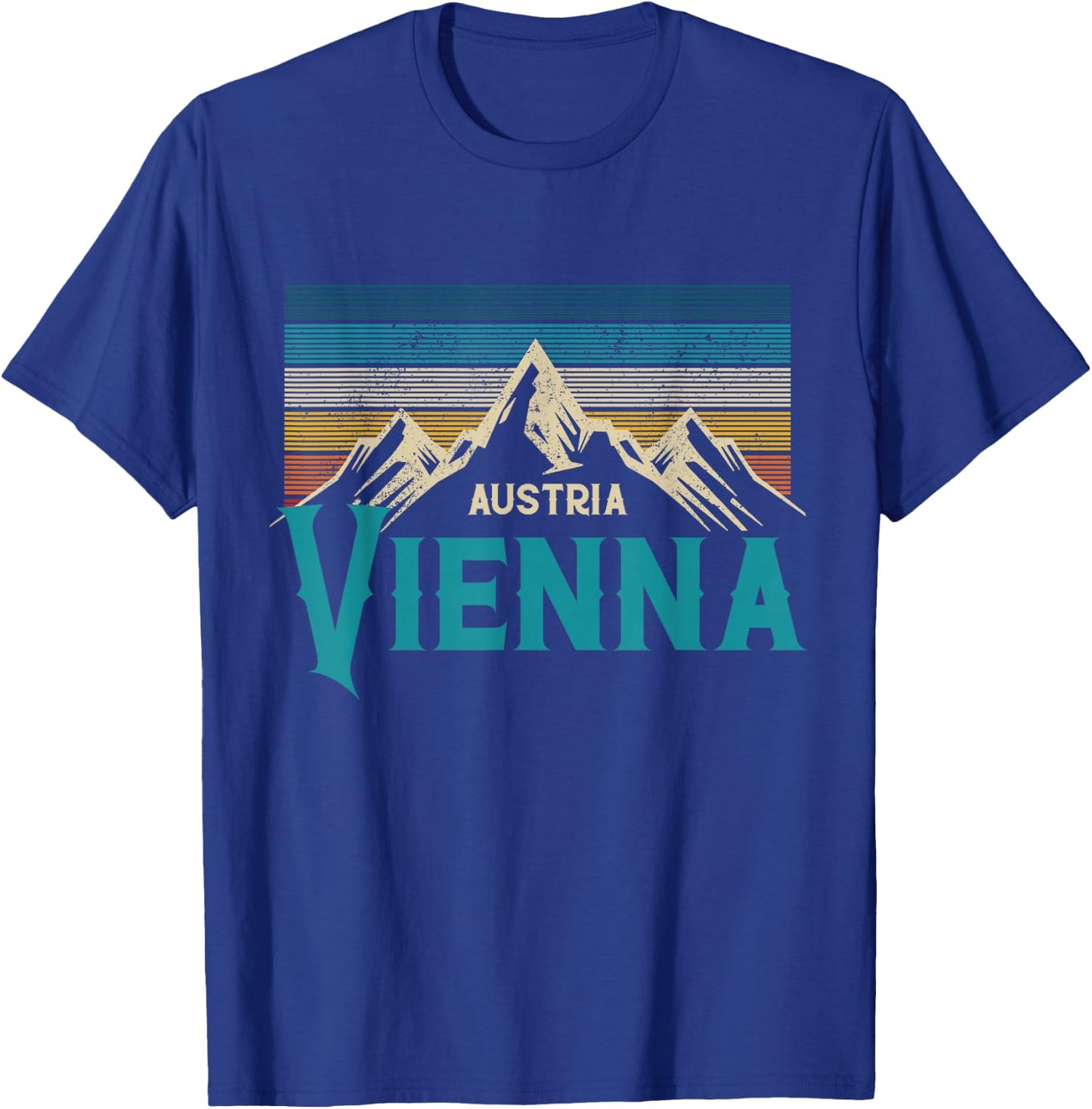 Vienna Austria Vienna Vintage Mountains Alps Ski Souvenir T-Shirt - T-Shirt | Royal