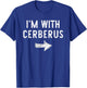 I’m with Cerberus Funny Halloween Couple Costume T-Shirt - T-Shirt | Royal