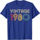 45th Birthday Gift Men 1980 45 Years Old Retro T-Shirt - T-Shirt | Royal