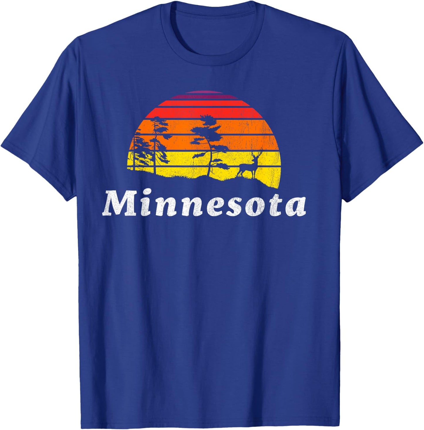Vintage Minnesota Outdoors Retro 70s Nature T-Shirt - T-Shirt | Royal