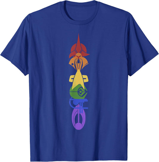 Star Trek: Deep Space Nine United Rainbow Symbol Stack T-Shirt - T-Shirt | Royal