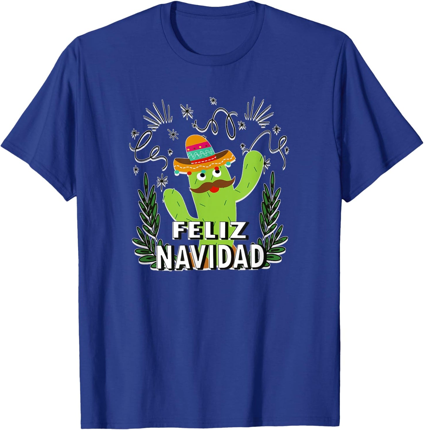 Feliz Navidad Dance Cactus Mexican Christmas Shirt T-Shirt - T-Shirt | Royal