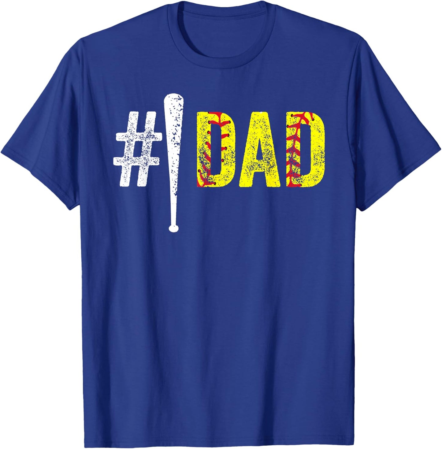 Number One Softball Dad from Daughter for Fathers Day Funny T-Shirt - T-Shirt | Royal