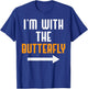I'm With The Butterfly Costume Funny Halloween Couple T-Shirt - T-Shirt | Royal
