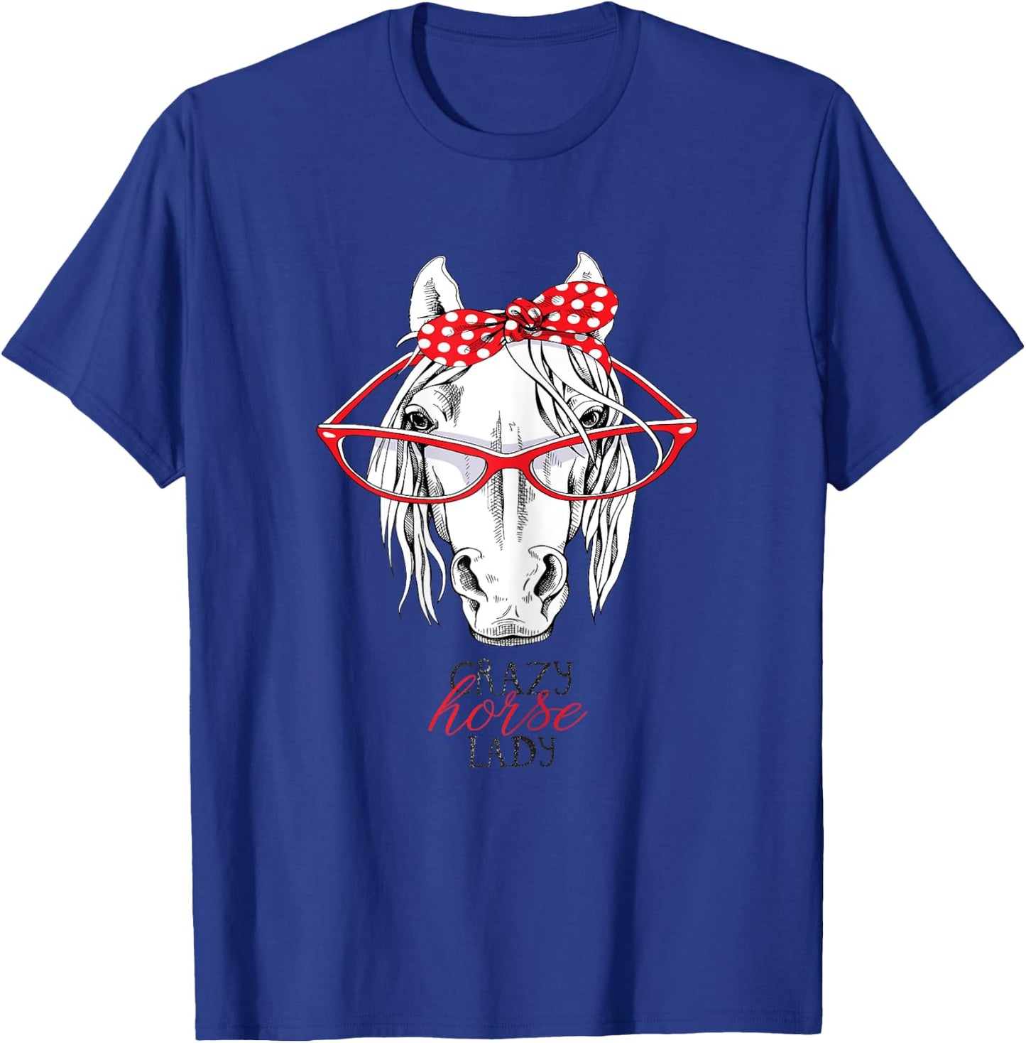Crazy horse lady horse lover women Bandana Horseback Riding T-Shirt - T-Shirt | Royal