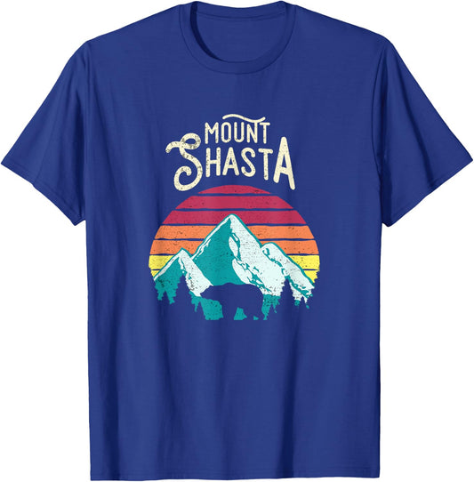 Retro Vintage Mount Shasta California Mountains Bear T-Shirt - T-Shirt | Royal