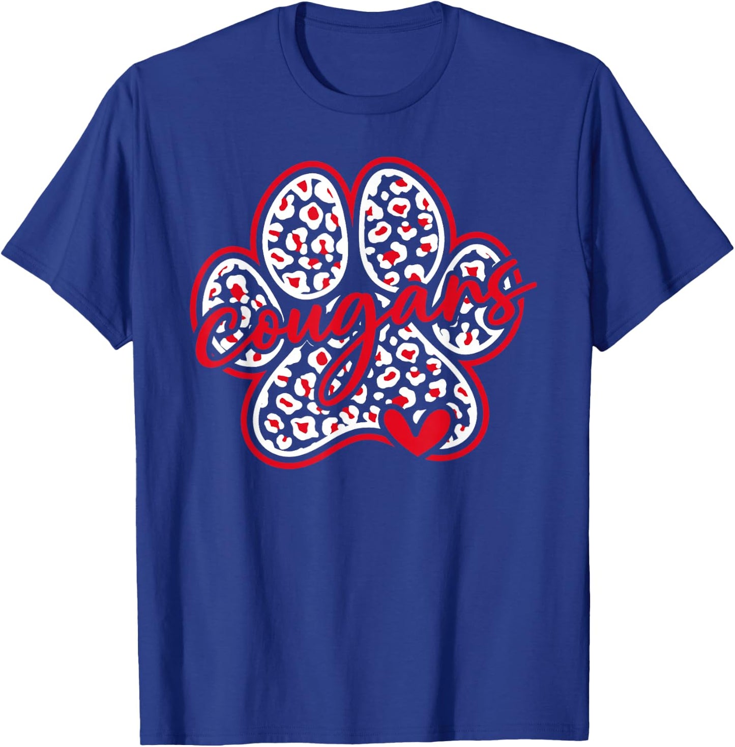 Vintage Cougars School Sports Team Spirit Back To School T-Shirt - T-Shirt | Royal