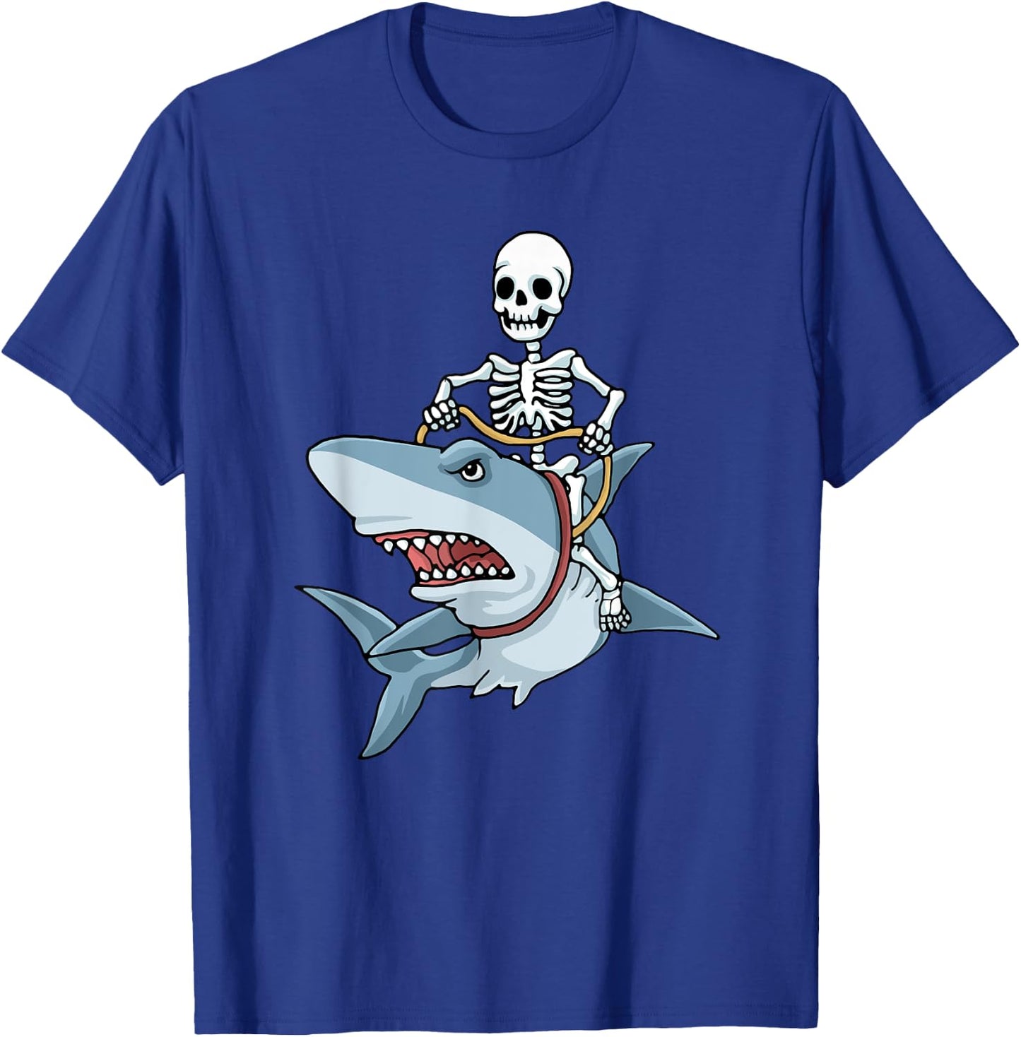 Halloween shark skeleton funny Halloween T-Shirt - T-Shirt | Royal
