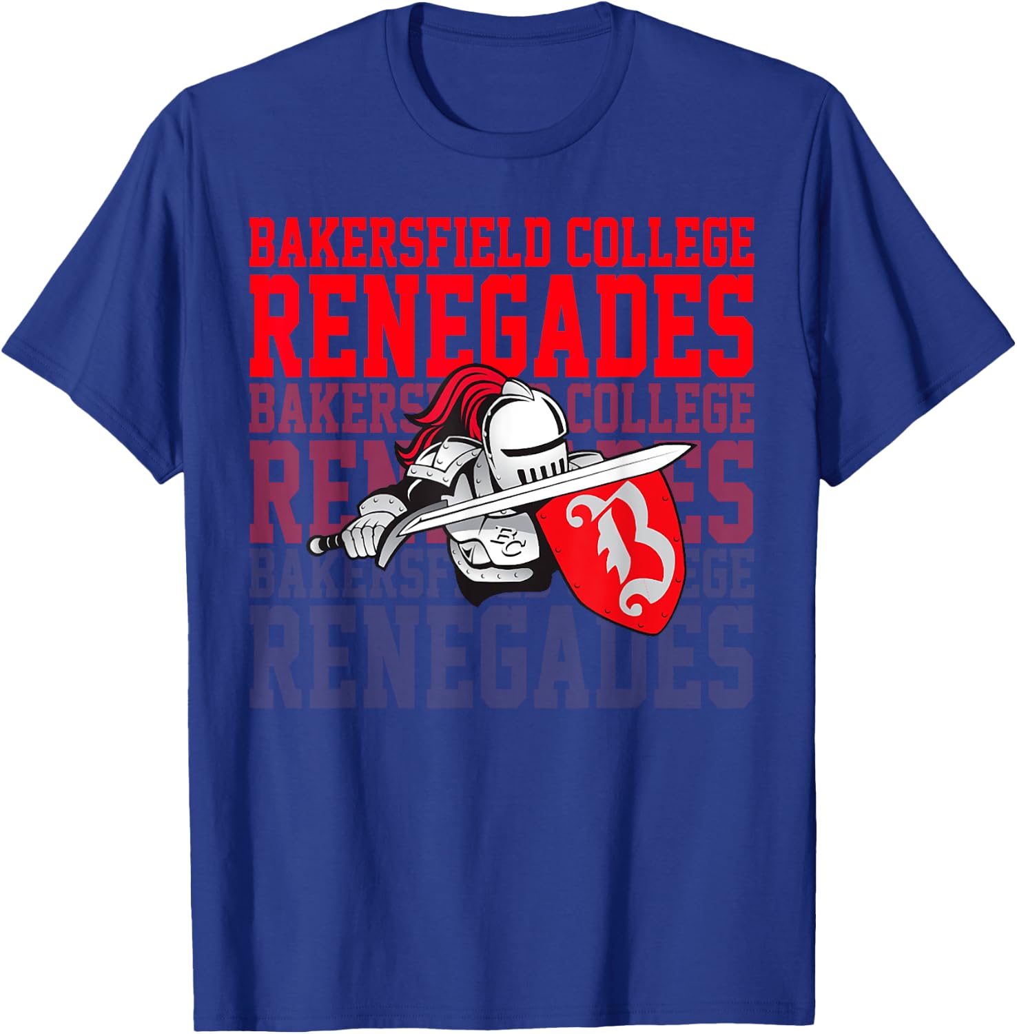 Bakersfield College Renegades AIC Retro Vintage Sports T-Shirt - T-Shirt | Royal