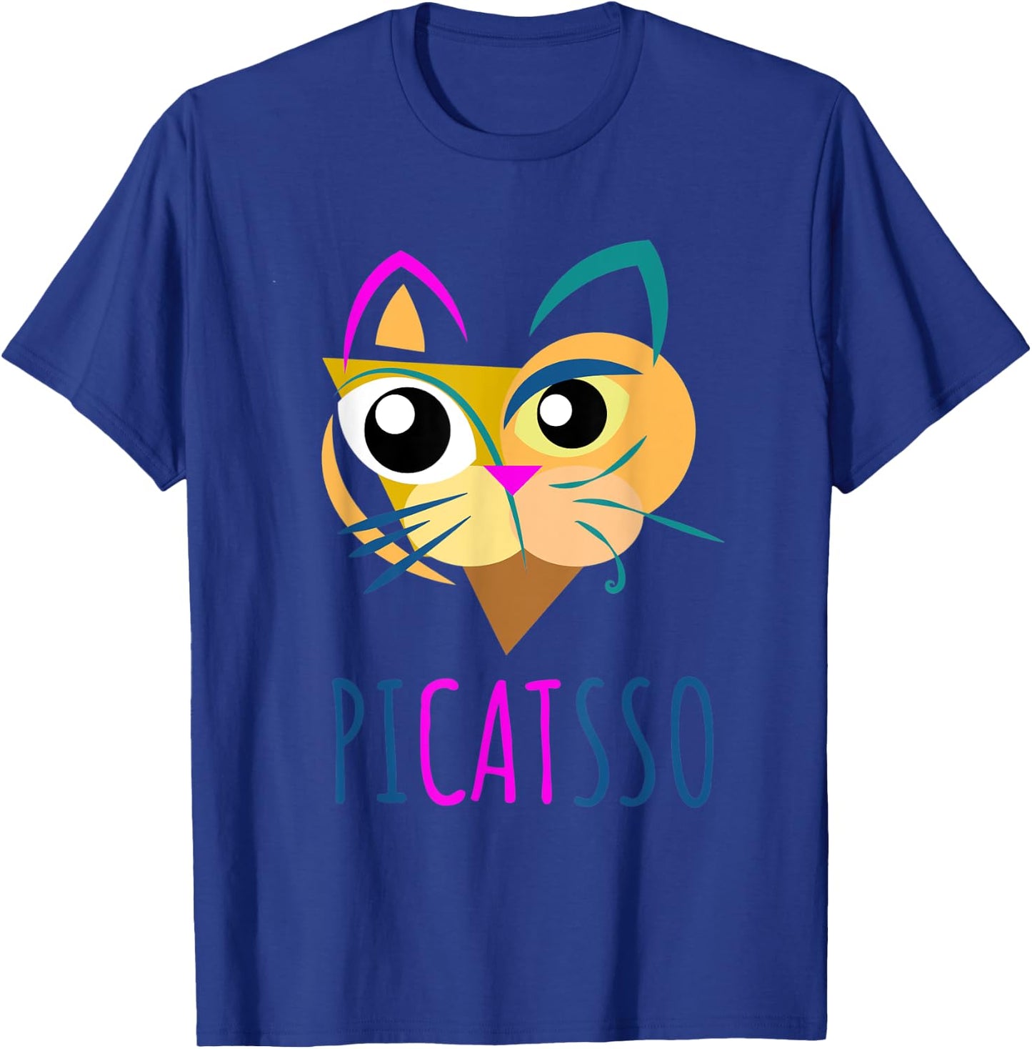 Funny Abstract Cat Art Picatsso Shirt For Art Teachers Men Women Kids T-Shirt - T-Shirt | Royal