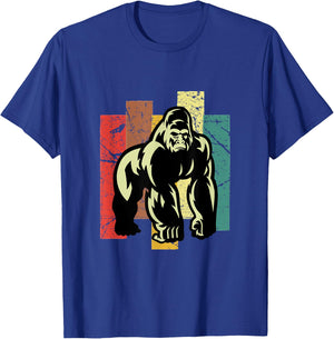 Gorilla Shirt Retro 70s Vintage Animal Lover Art T-Shirt - T-Shirt | Royal
