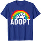 Vintage Rainbow Adopt A Dog Rescue Foster Adoption Month Women Kids T-Shirt - T-Shirt | Royal