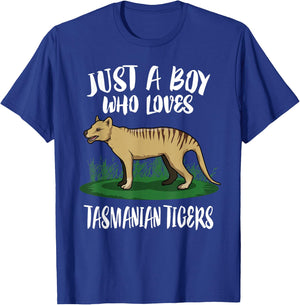 Just A Boy Who Loves Tasmanian Tigers Gift T-Shirt - T-Shirt | Royal