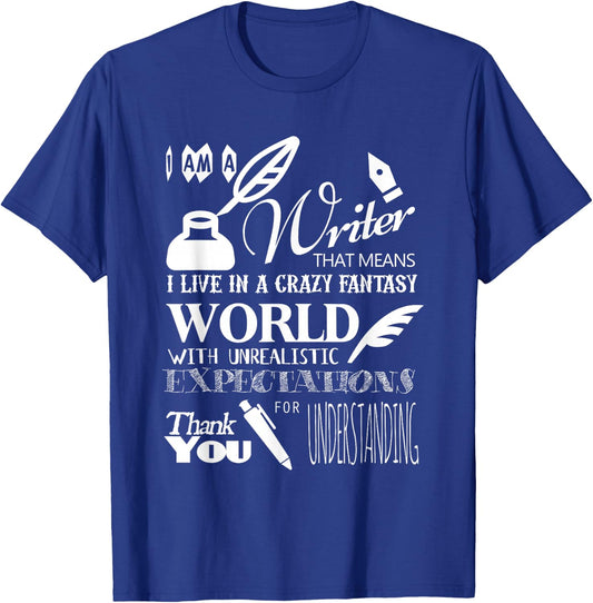 with German Text "Ich bin ein Schriftsteller, der ... Schreiber T-Shirt - T-Shirt | Royal