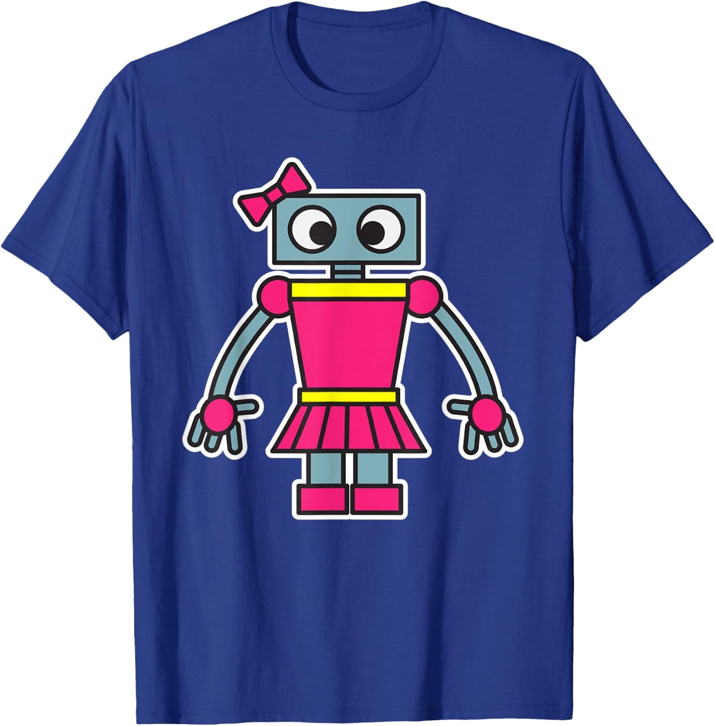 Robot Girl Fun Cute Dress Girly Robots Robotics Engineer T-Shirt - T-Shirt | Royal