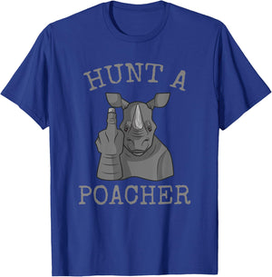 Hunt A Poacher | Save The Rhinos | Stop Poaching | Rhino T-Shirt - T-Shirt | Royal