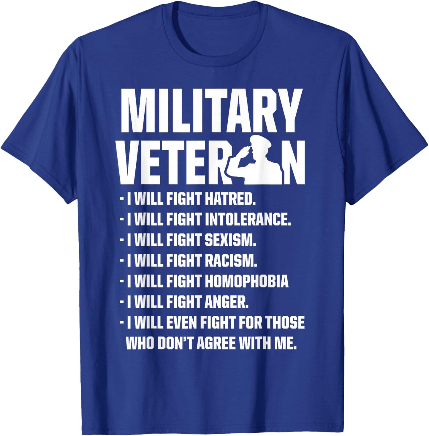 Military Veterans Against Trump 2020 Fight USA Election T-Shirt - T-Shirt | Royal