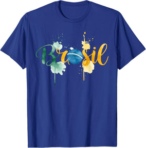 Brasil Flag Brazilian Pride Brasilian Roots Brazil T-Shirt - T-Shirt | Royal