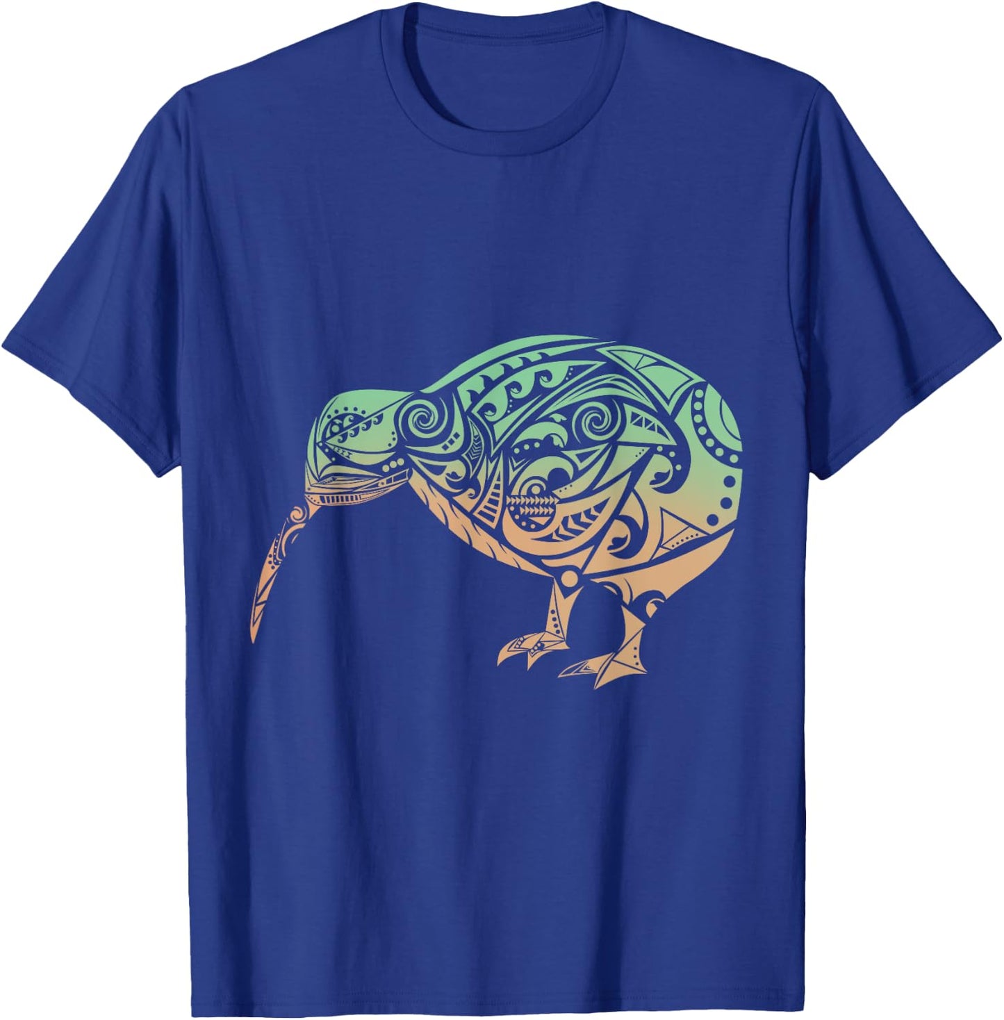 Polynesia Maori Kiwi Bird Green Orange New Zealand Gift T-Shirt - T-Shirt | Royal