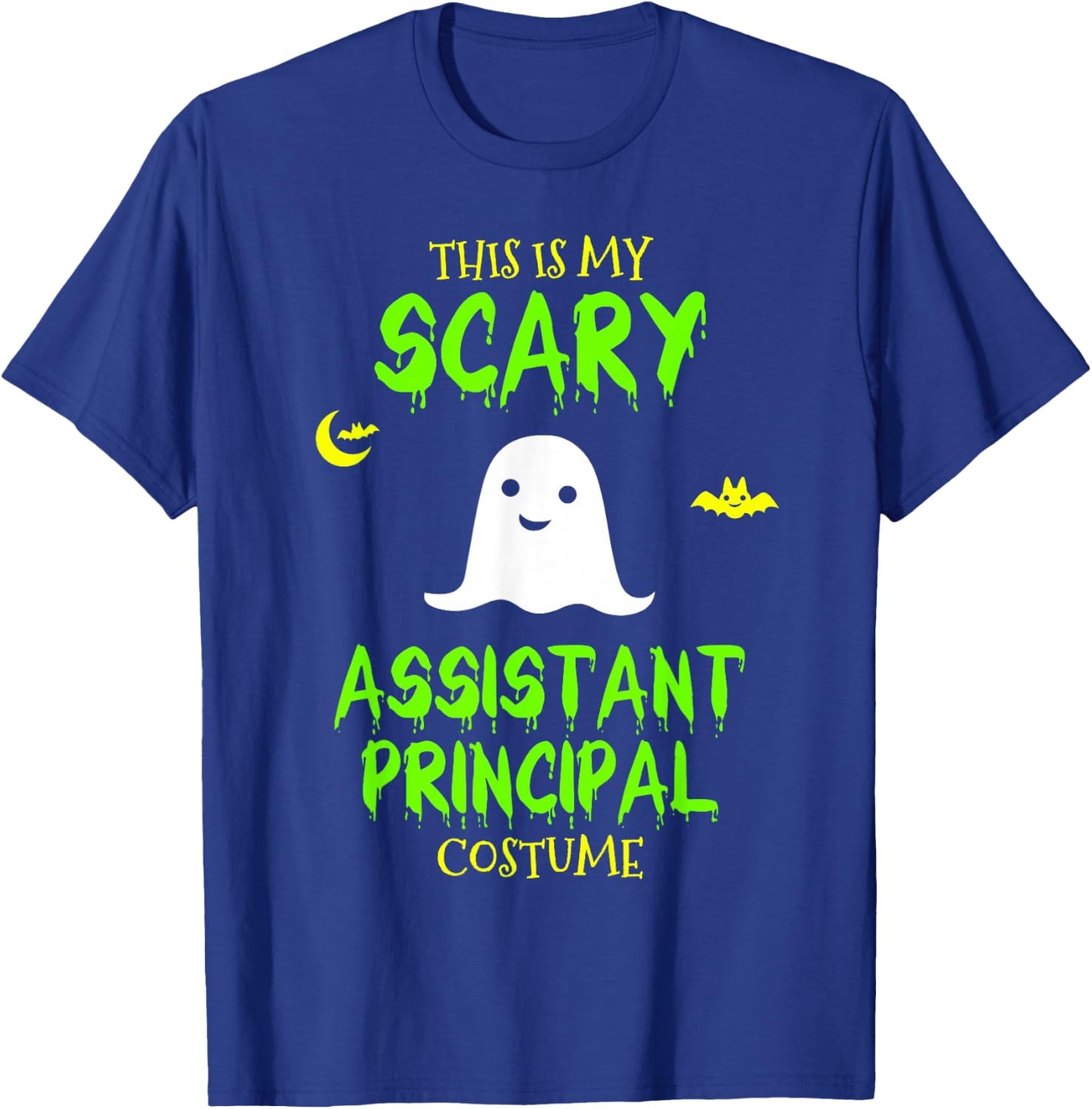 Scary Assistant Principal Costume Halloween Lazy Easy T-Shirt - T-Shirt | Royal