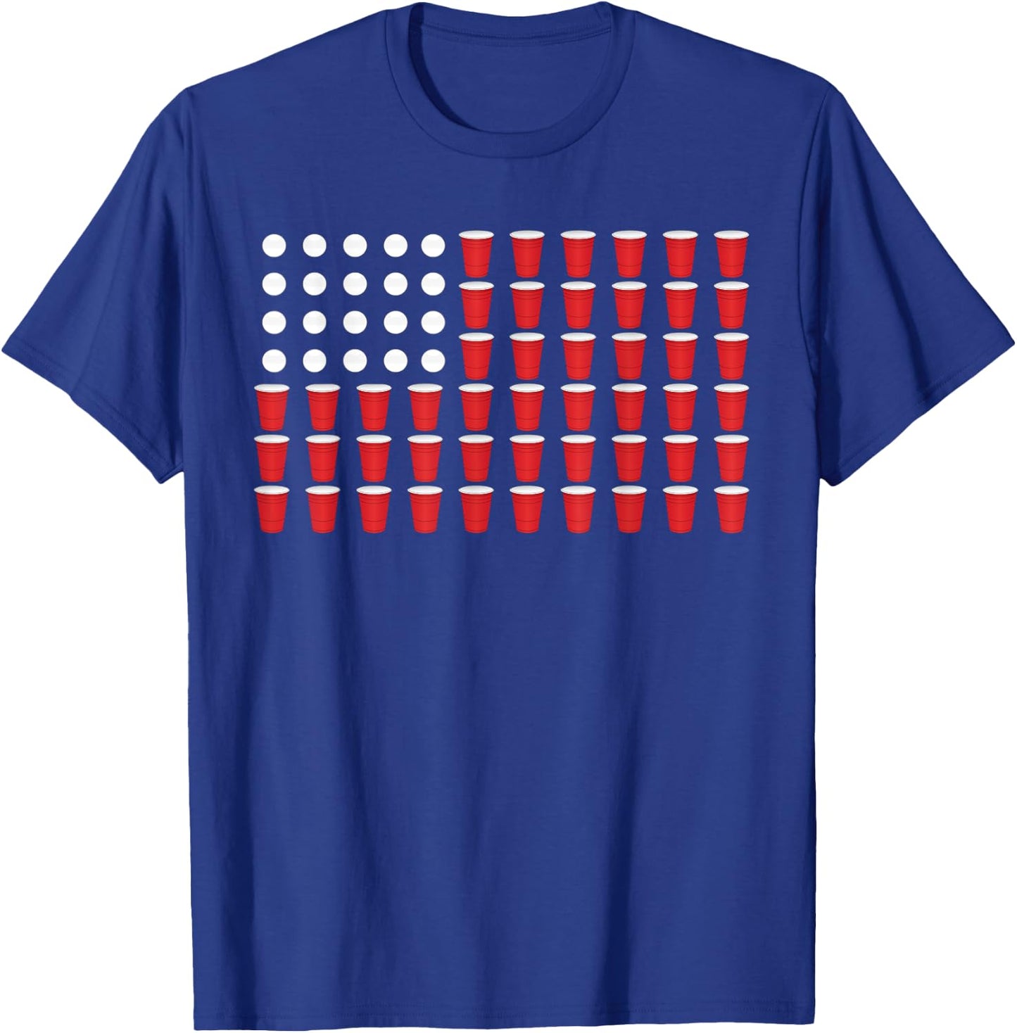 4th Of July T Shirt Gift Beer Pong American Flag Drinking Men T-Shirt - T-Shirt | Royal