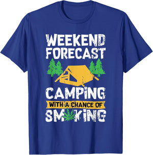 Distressed Weed Gift | Stoner Marijuana Happy Camper T-Shirt - T-Shirt | Royal