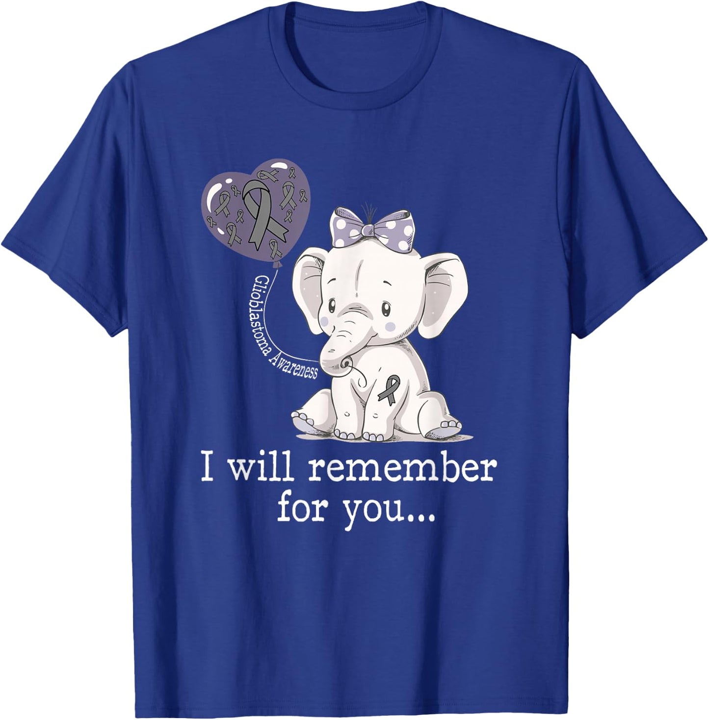 Glioblastoma Awareness Elephant T-Shirt - T-Shirt | Royal