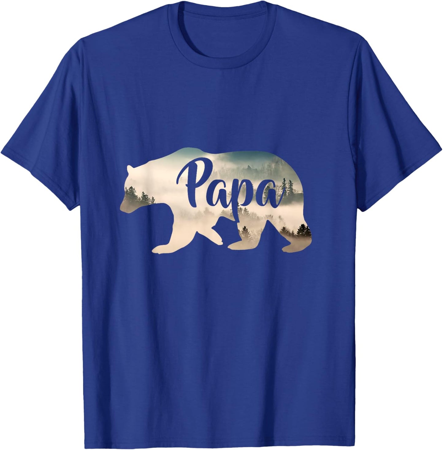 Men's Papa Bear & Forest Awesome Camping T-Shirt - T-Shirt | Royal