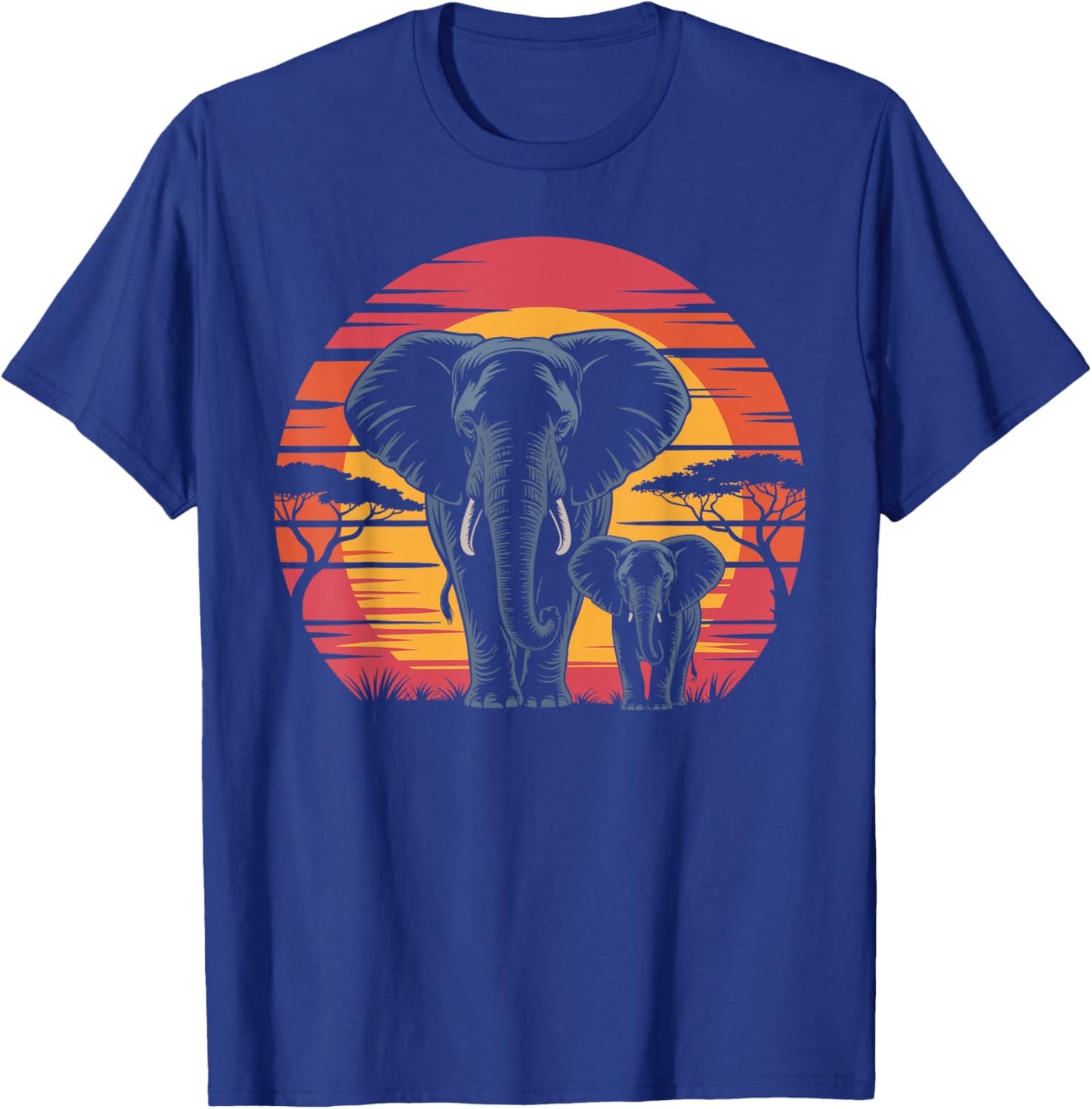 Elephant Retro Style Elephant Vintage Men Women Kids T-Shirt - T-Shirt | Royal