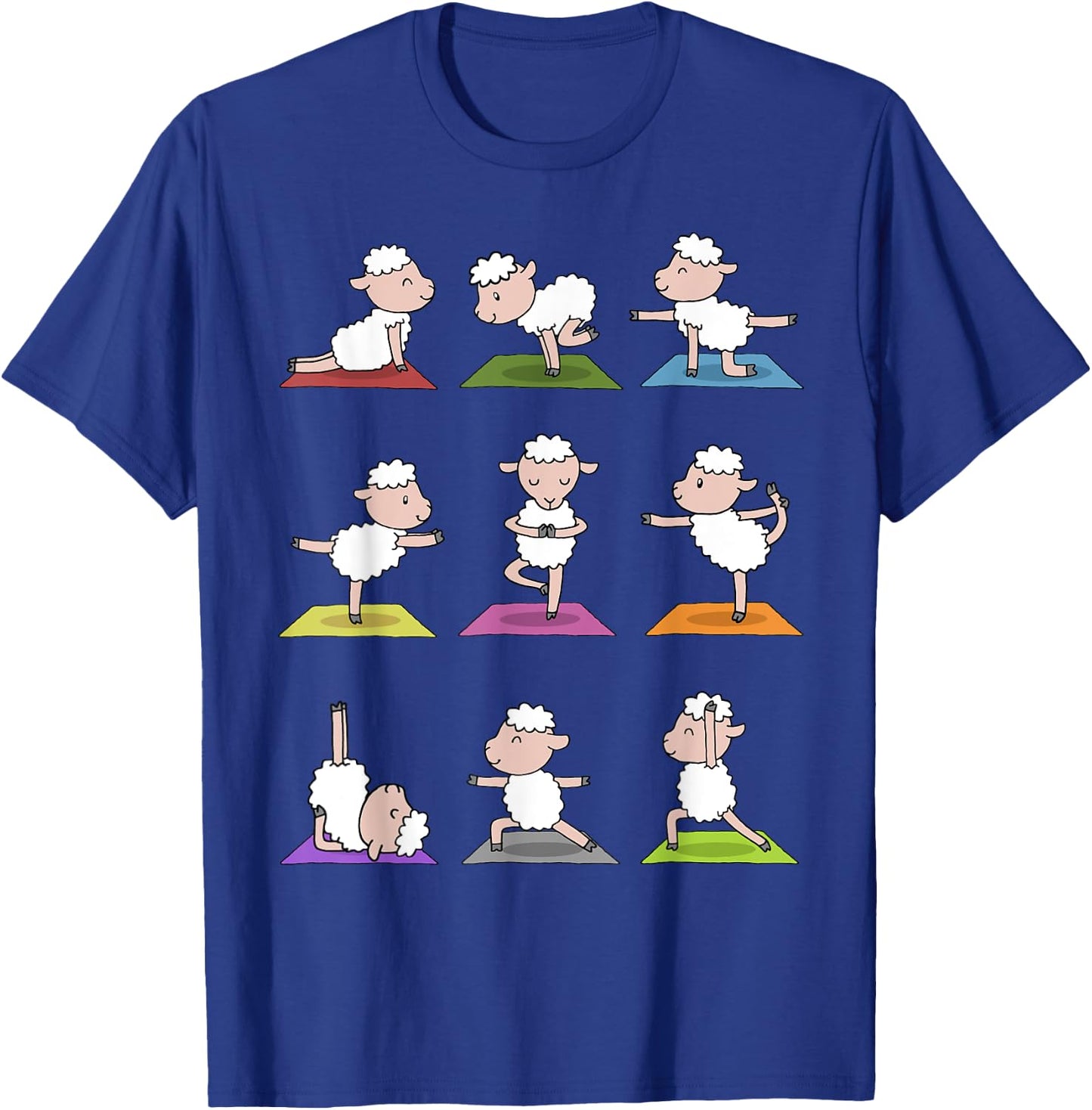 Sheep Yoga Funny Cute Sheeps In Yoga Poses T-Shirt - T-Shirt | Royal