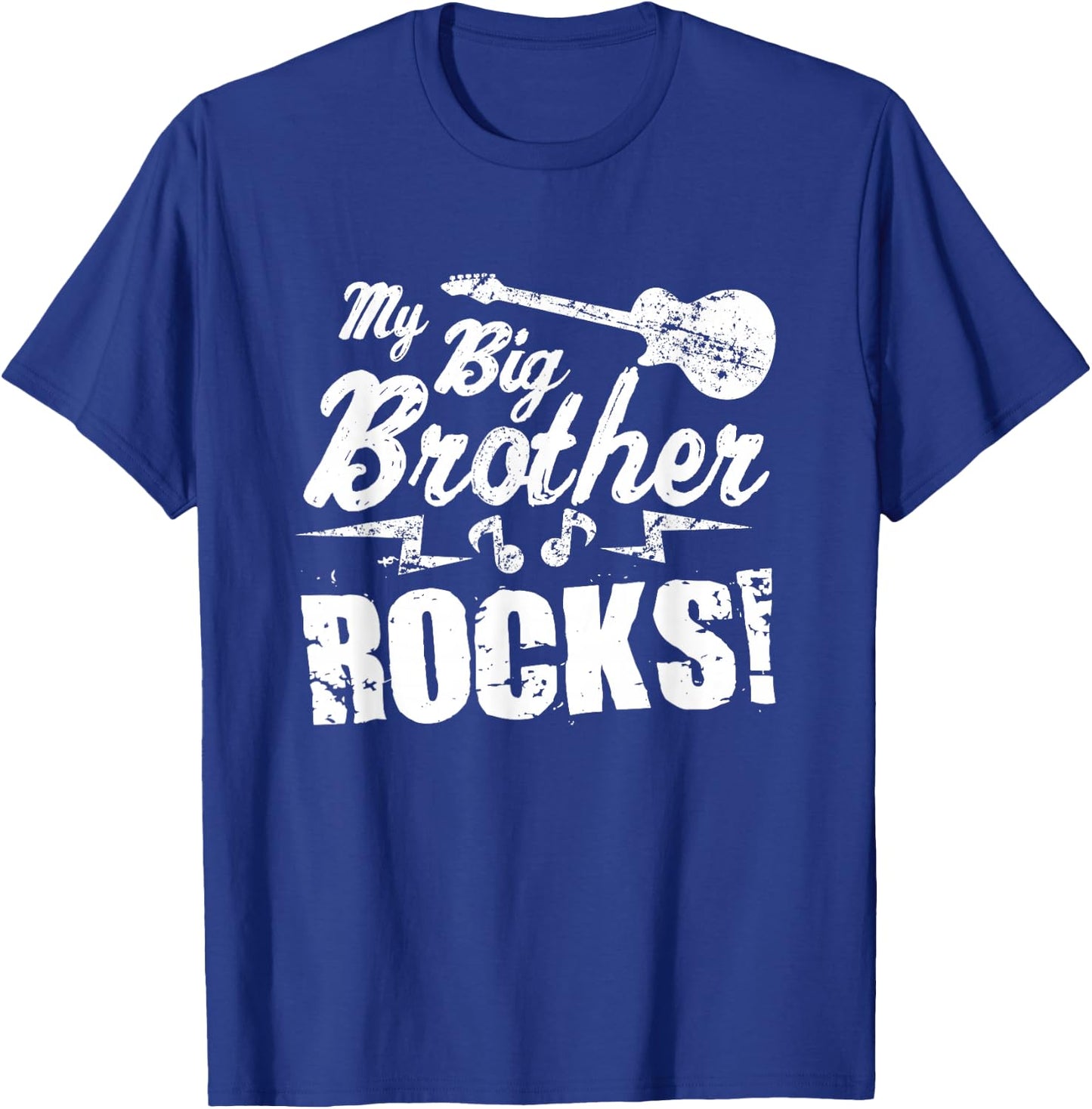 My Big Brother Rocks - Guitar Rock n Roll Funny Gift T-Shirt - T-Shirt | Royal