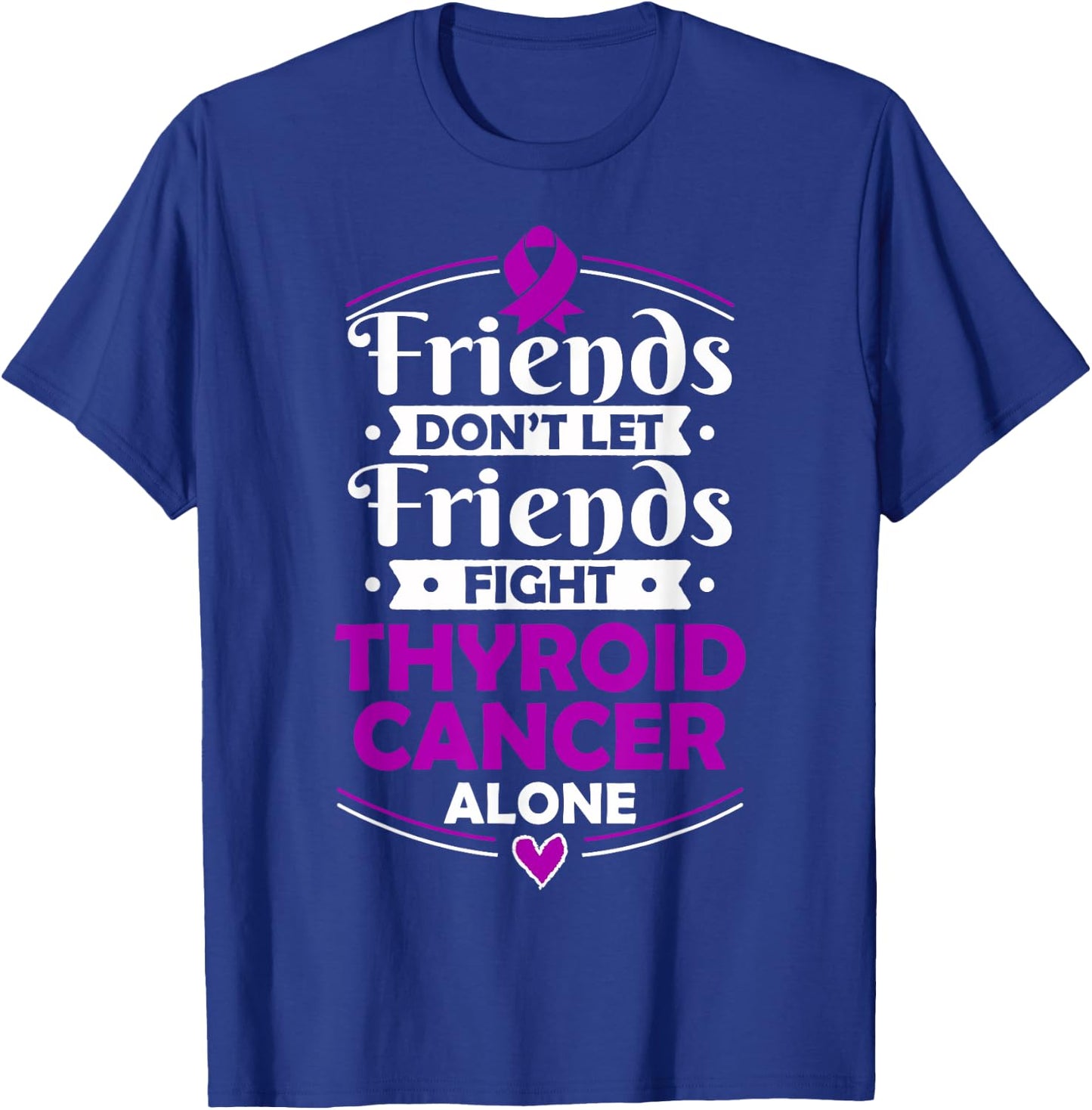 Purple Awareness Ribbon - Gift Thyroid Cancer Patients T-Shirt - T-Shirt | Royal