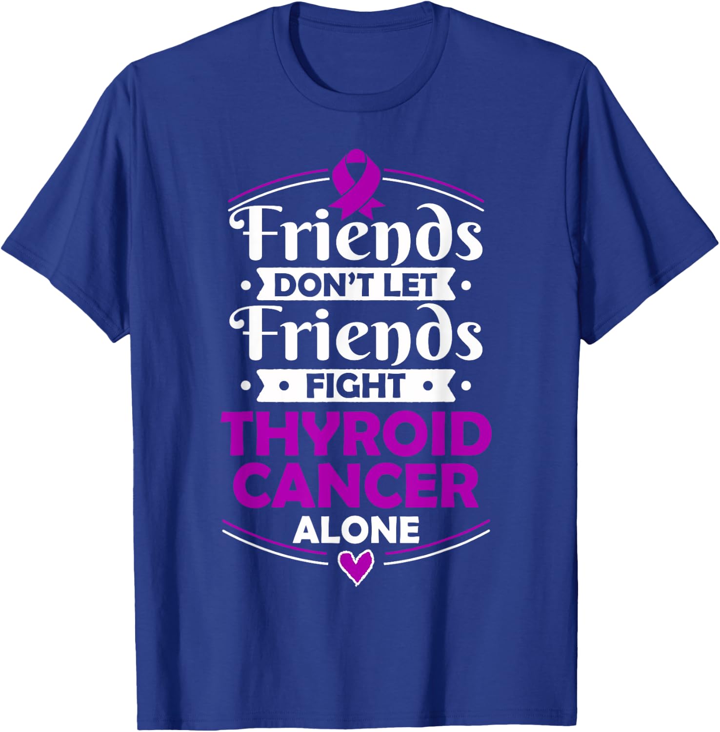 Purple Awareness Ribbon - Gift Thyroid Cancer Patients T-Shirt - T-Shirt | Royal
