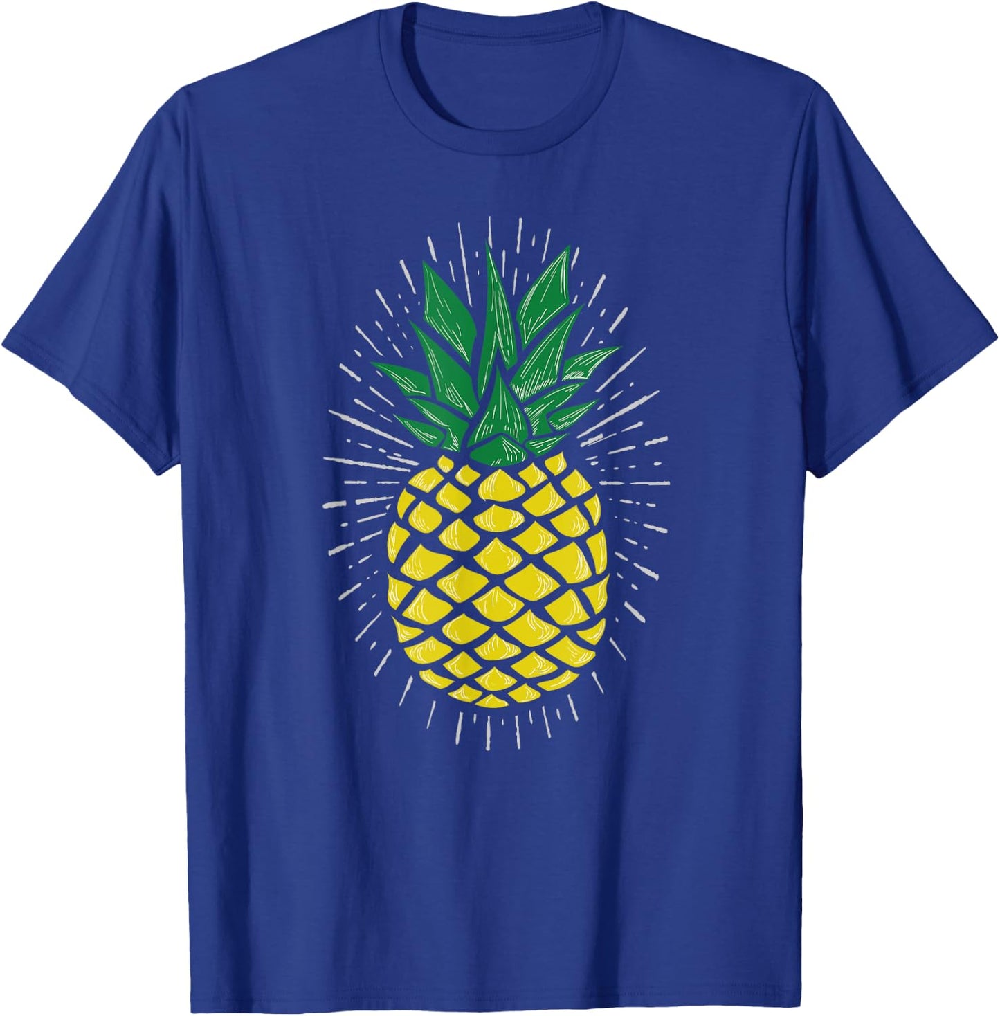 Pineapple Design T-Shirt - T-Shirt | Royal
