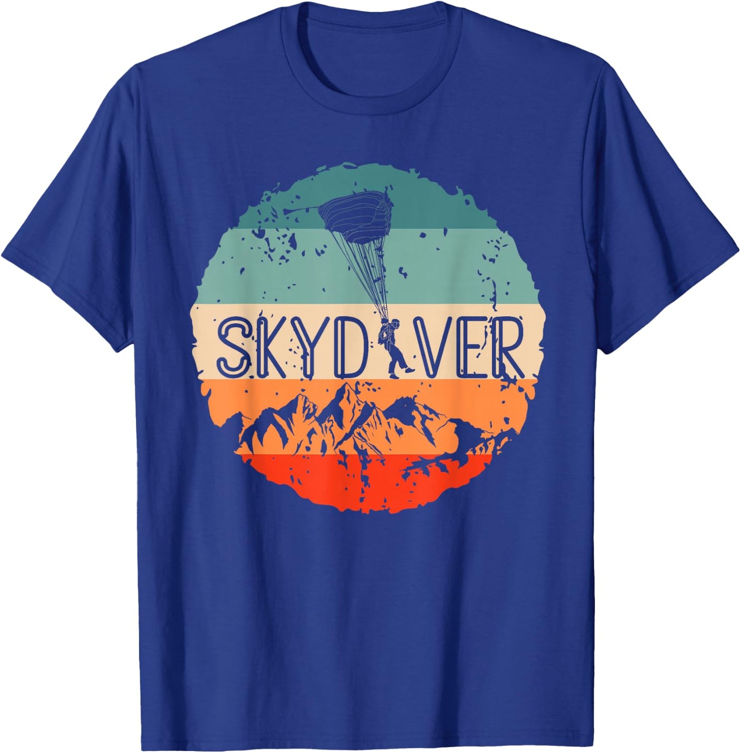 Retro Vintage Skydiver Skydiving Parachuting Fan Skydiving T-Shirt - T-Shirt | Royal