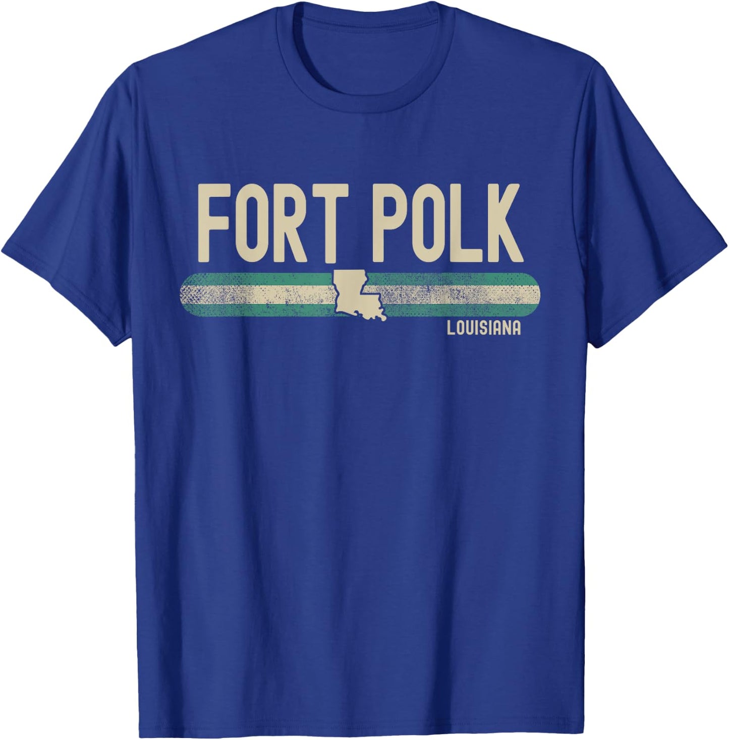 Fort Polk LA | Louisiana | Travel & 80s Style T-Shirt - T-Shirt | Royal