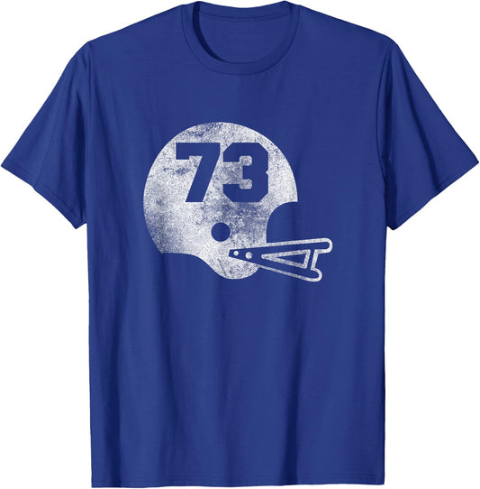 Vintage Football Jersey Number 73 Player Number T-Shirt - T-Shirt | Royal