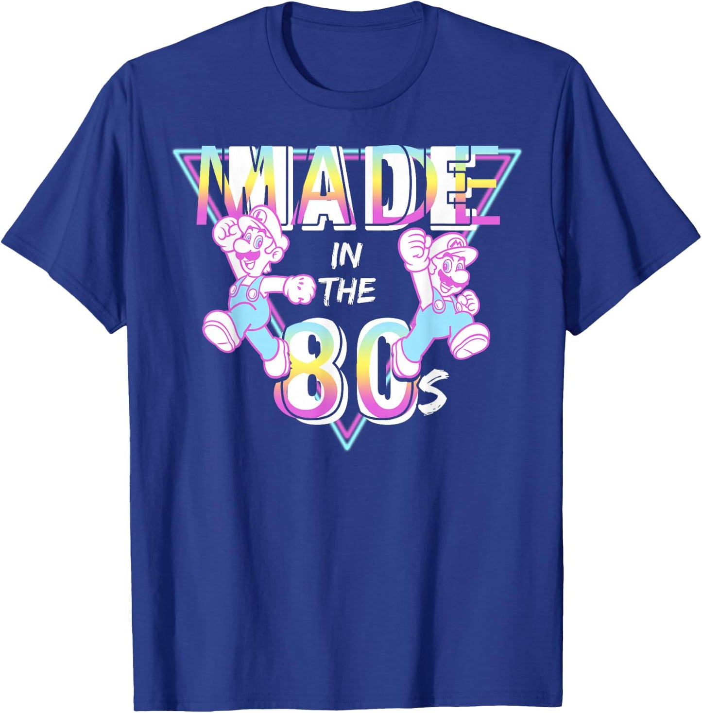 Super Mario Made in The 80s Retro Neon Graphic T-Shirt - T-Shirt | Royal